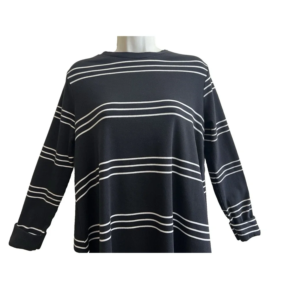 Mudpie Dress Medium Fashion Casual Business Black White Striped Women Clothing - Picture 2 of 9
